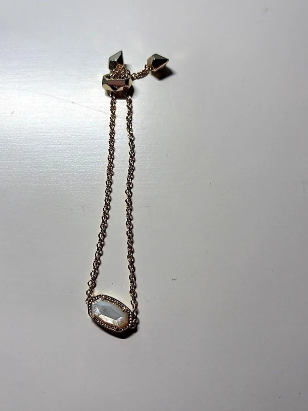 Kendra Scott Elaina Adjustable Chain Bracelet Geometric Pendant Necklace in Gold